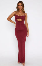 Form-Fitting Cut-Out Maxi Dress