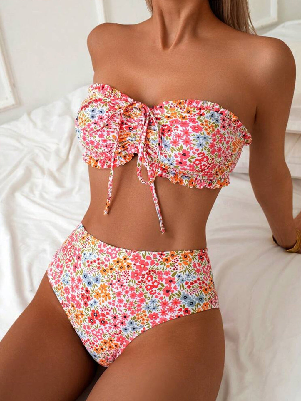 Women's Bandeau Bikini with Elegant Closure