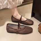 Women's Breathable Ballet Flats with Adjustable Strap
