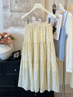 Women's Maxi Skirt with Romantic Floral Pattern