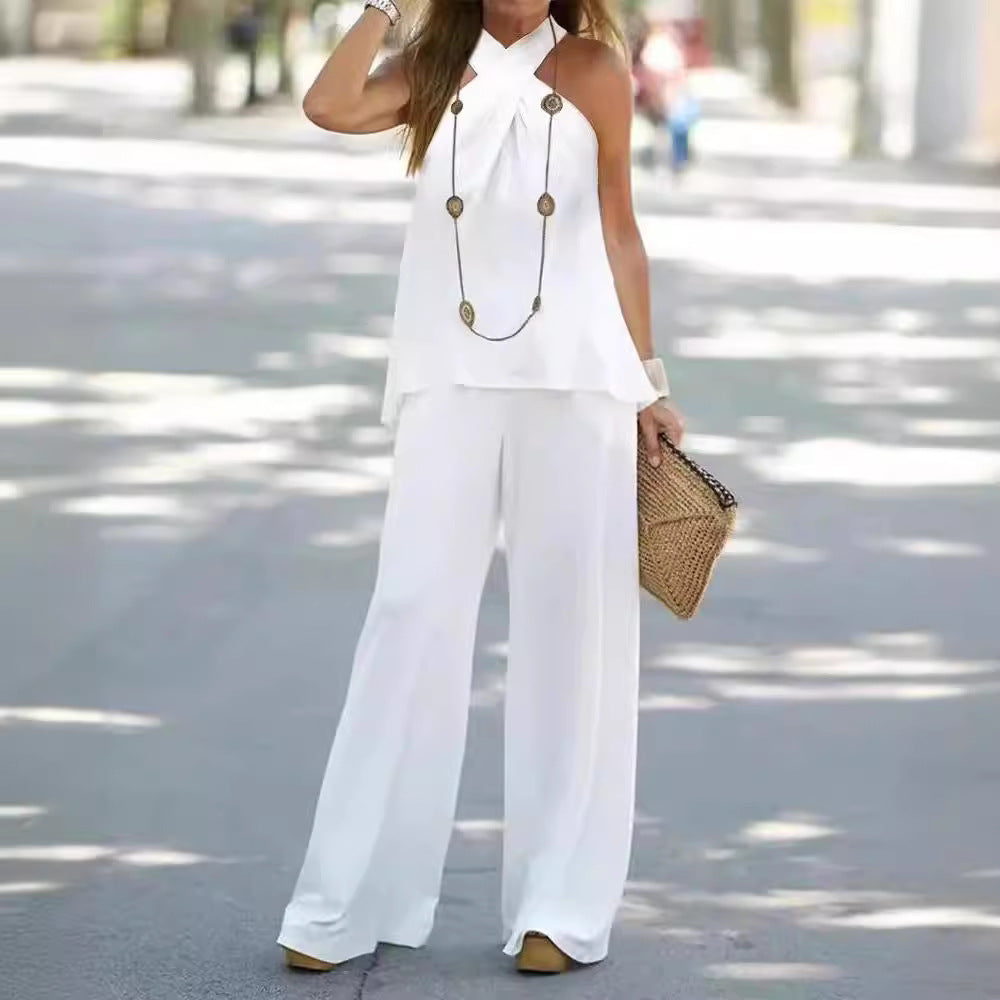 Women's Elegant and Airy Wide-Leg Ensemble