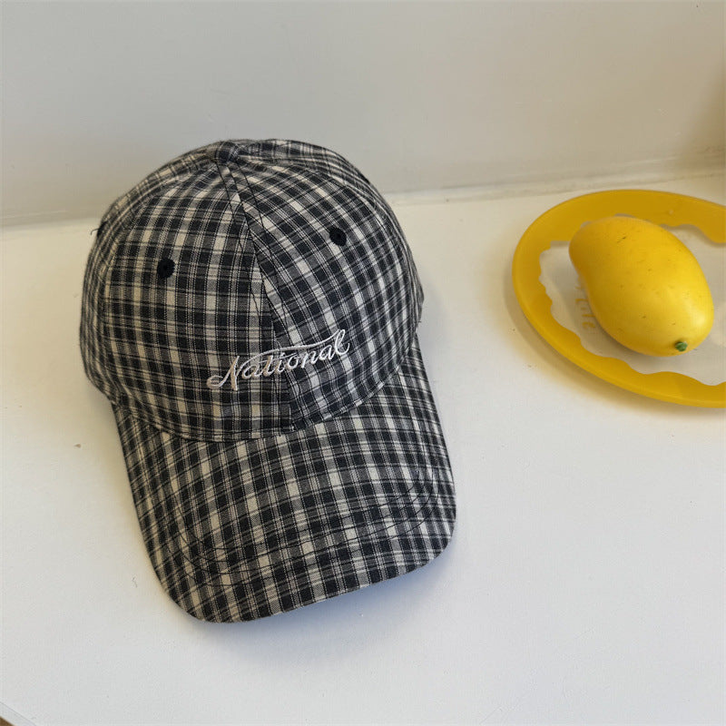 Men's Checkered Cotton Baseball Cap