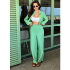 Women's Casual Two-Piece Set with Striped Design