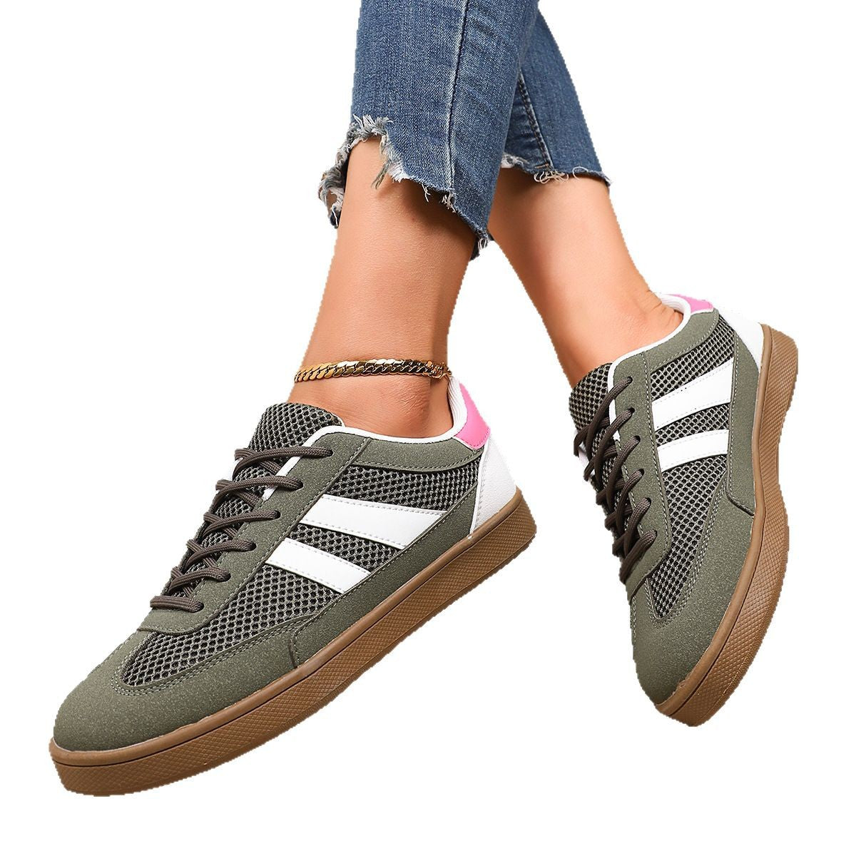 Women's Breathable Casual Sneakers with Fashionable Mesh Design