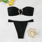 Women's Bandeau Bikini with Buckle Detail