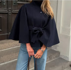 Women's Elegant Overcoat with Modern Button Detail