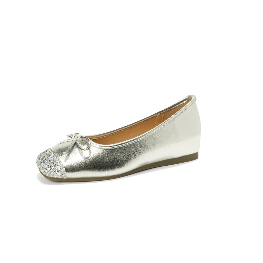 Women's Patent Leather Ballet Flats with Comfortable Wedge Sole
