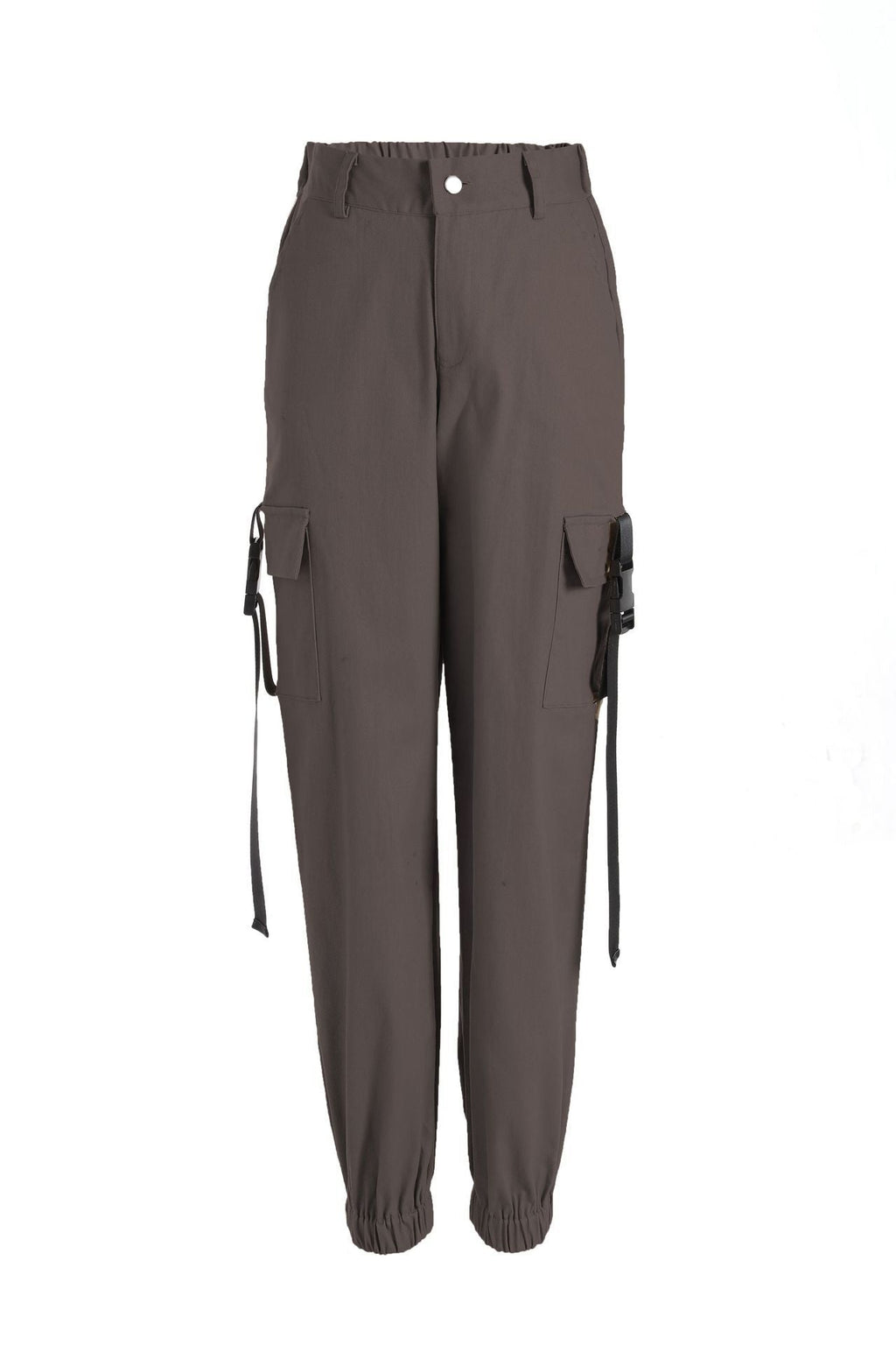 Women's Cargo Pants with Elastic Waist and Practical Side Pockets
