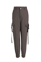 Women's Cargo Pants with Elastic Waist and Practical Side Pockets