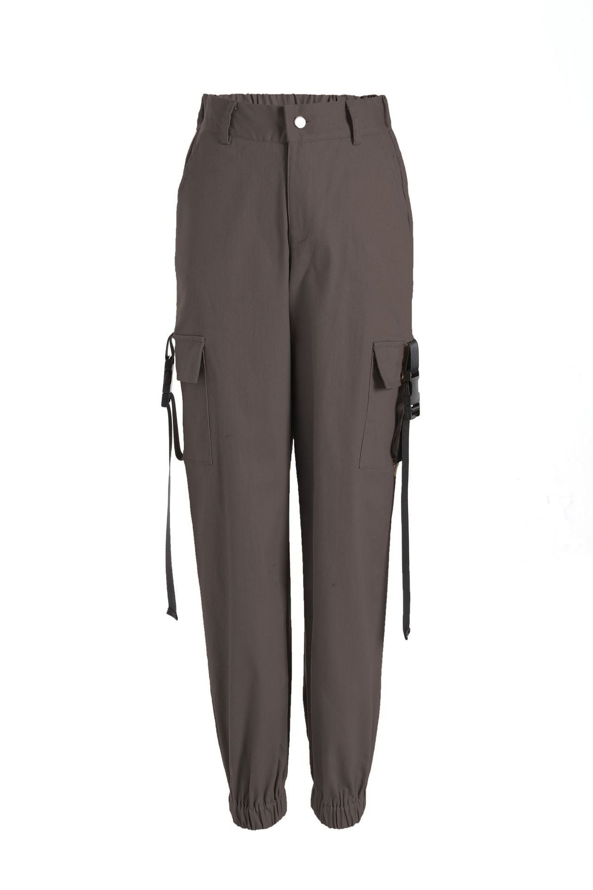 Women's Cargo Pants with Elastic Waist and Practical Side Pockets