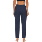 Women's Comfortable Casual Pants with Elastic Waistband and Side Pockets
