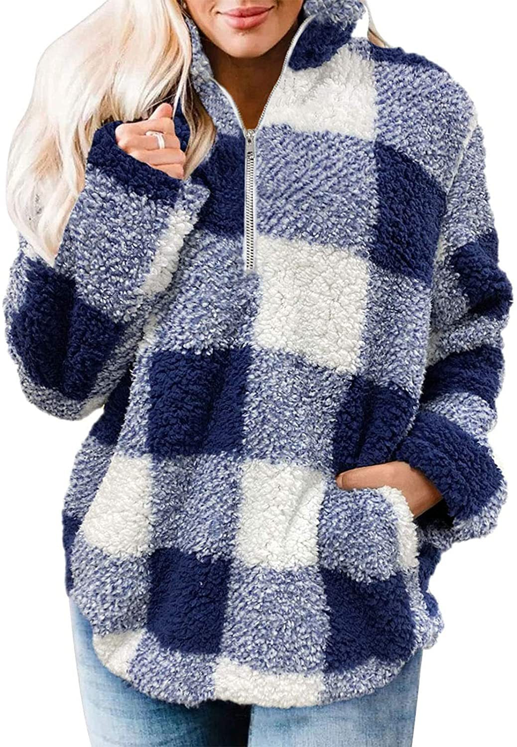 Women's Cozy Fleece Pullover with High Collar
