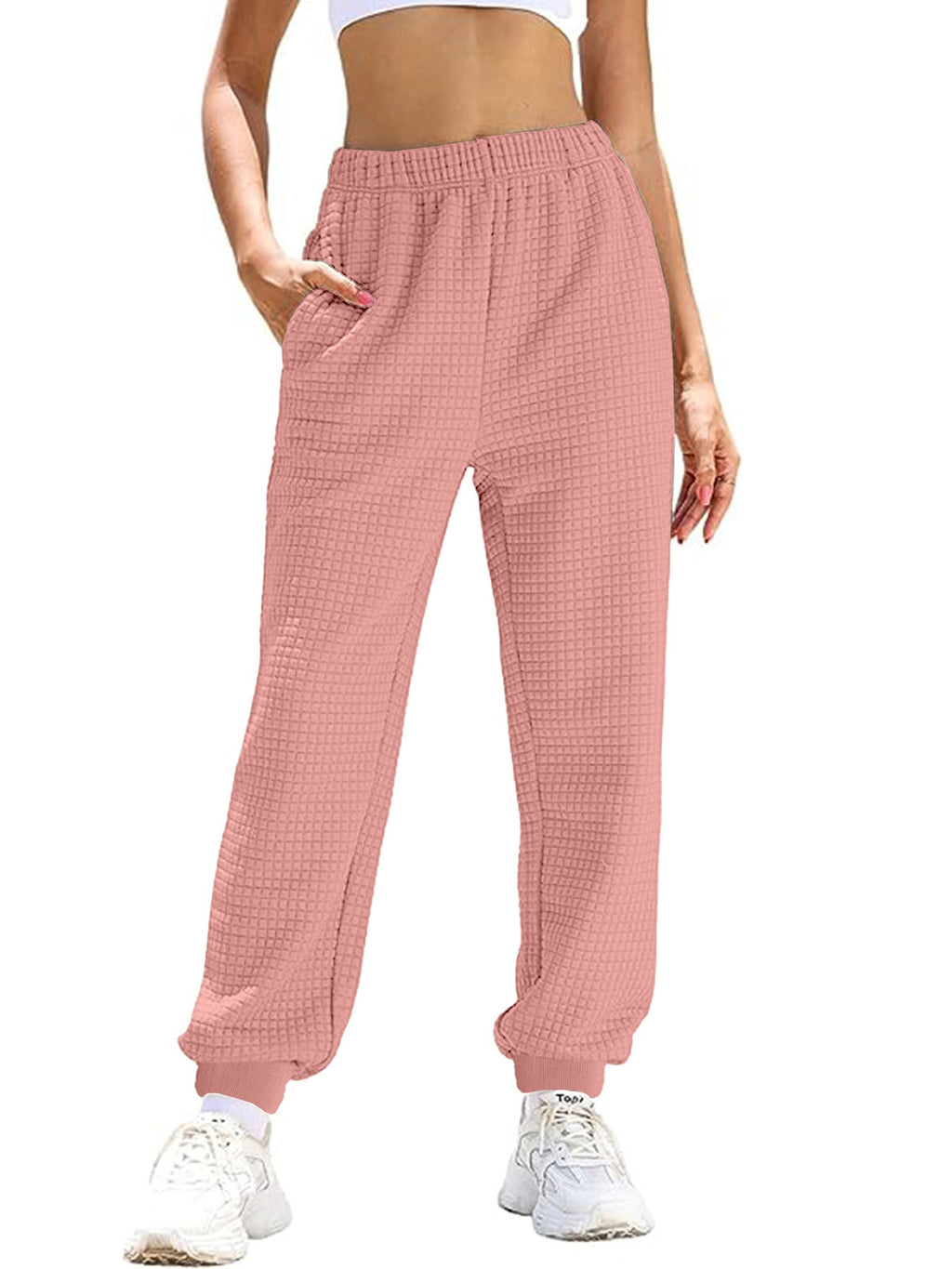 Women's Casual Pants with Elastic Waist and Practical Pockets
