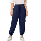 Women's Cargo Pants with Elastic Waistband and Modern Pockets