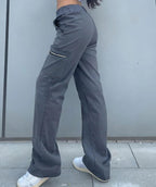 Women's Comfortable Cargo Pants with Elastic Waistband