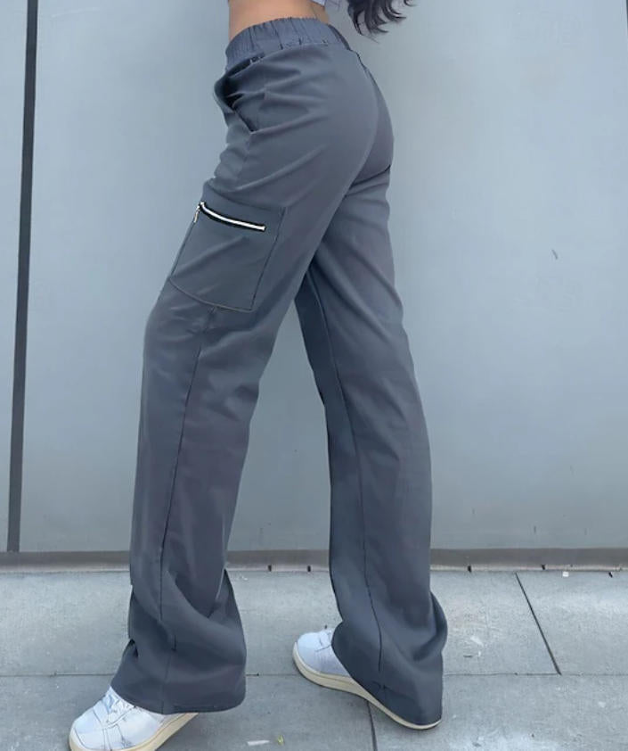 Women's Comfortable Cargo Pants with Elastic Waistband