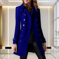 Women's Elegant Trench Coat with Double-Breasted Design