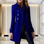 Women's Elegant Trench Coat with Double-Breasted Design