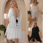 Women's Airy Beach Kaftan with Decorative Tassels