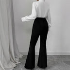 Women's High-Waisted Flared Trousers