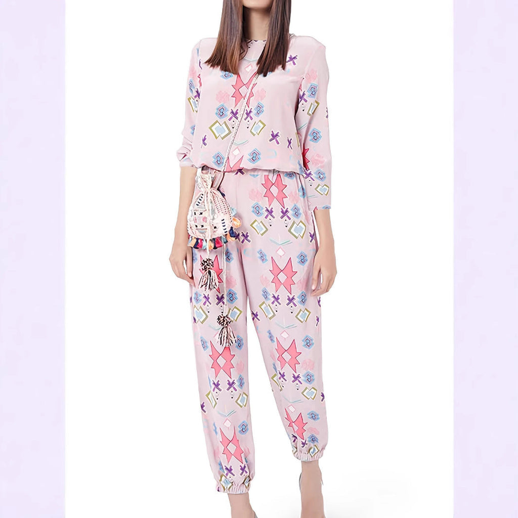 Women's Casual Jogging Suit with Modern Pattern