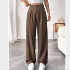 Elegant Wide-Leg Pleated Trousers