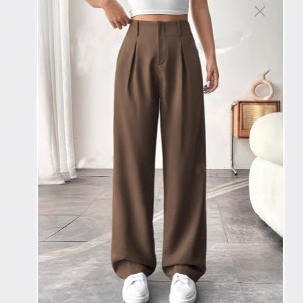 Elegant Wide-Leg Pleated Trousers