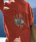 Women's Blouse with Unique Eye Embroidery