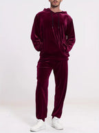 Men's Velvet Tracksuit with Hoodie