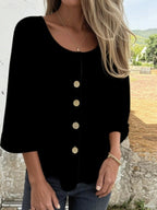 Women's Elegant and Casual Blouse with Button Detail