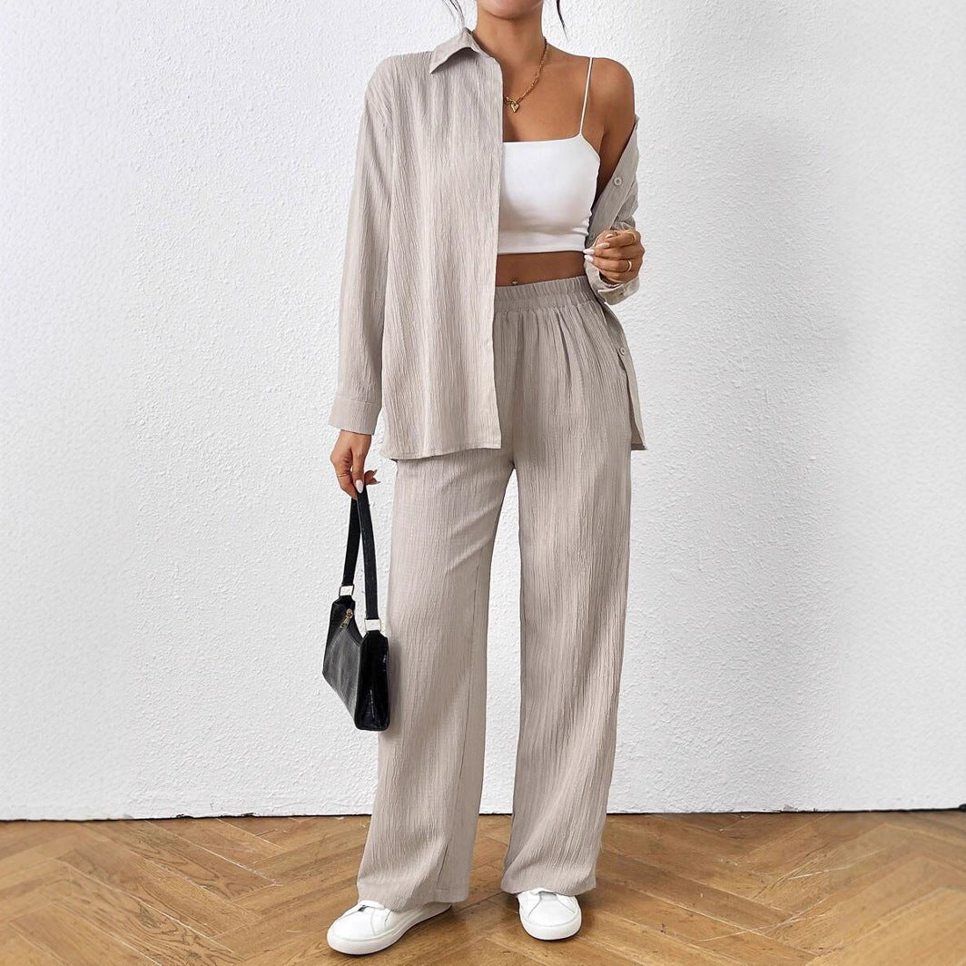 Women's Airy Summer Suit Set with Fine Pleats