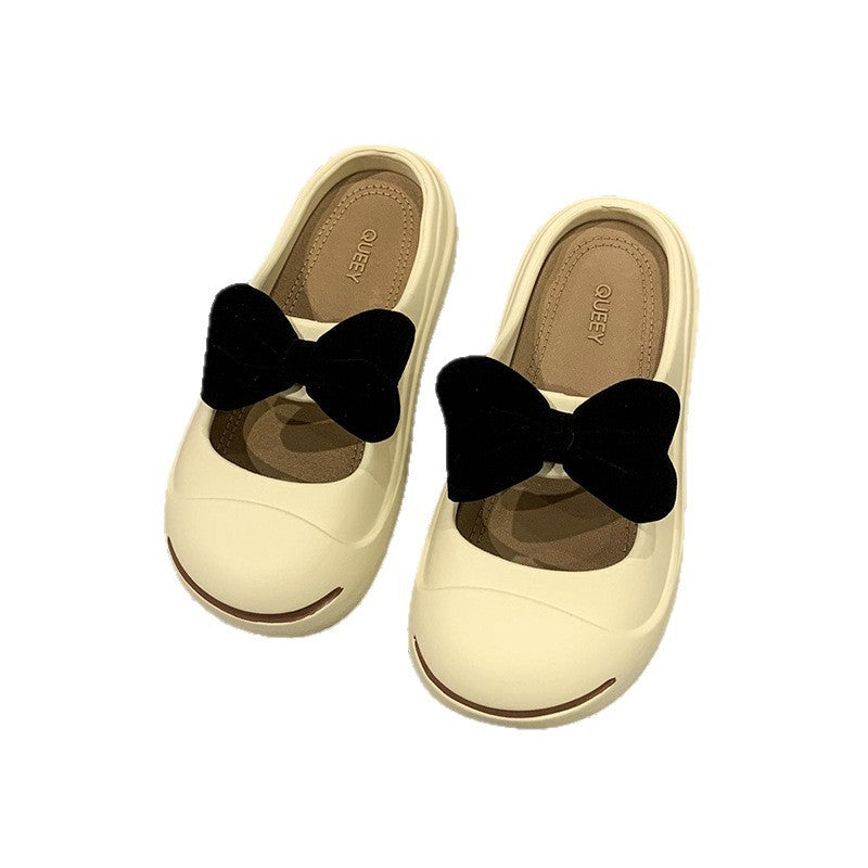 Women's Ballet Flats with Bow Detail and Non-Slip Sole
