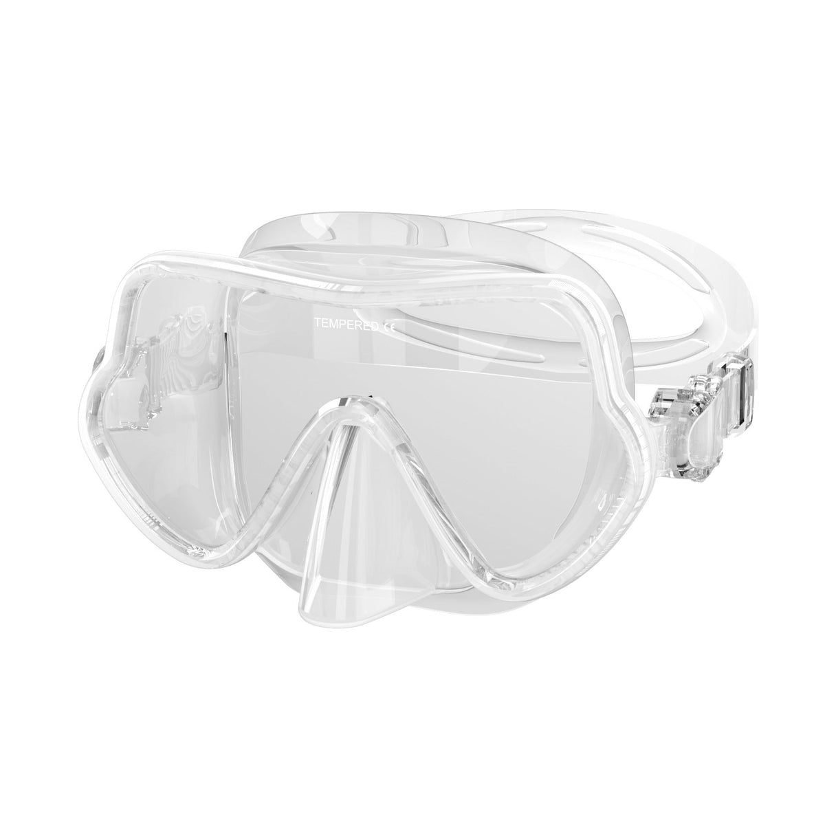 Diving Mask with Wide Field of Vision and Silicone Border