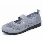 Women's Breathable Knit Ballet Flats with Elastic Strap