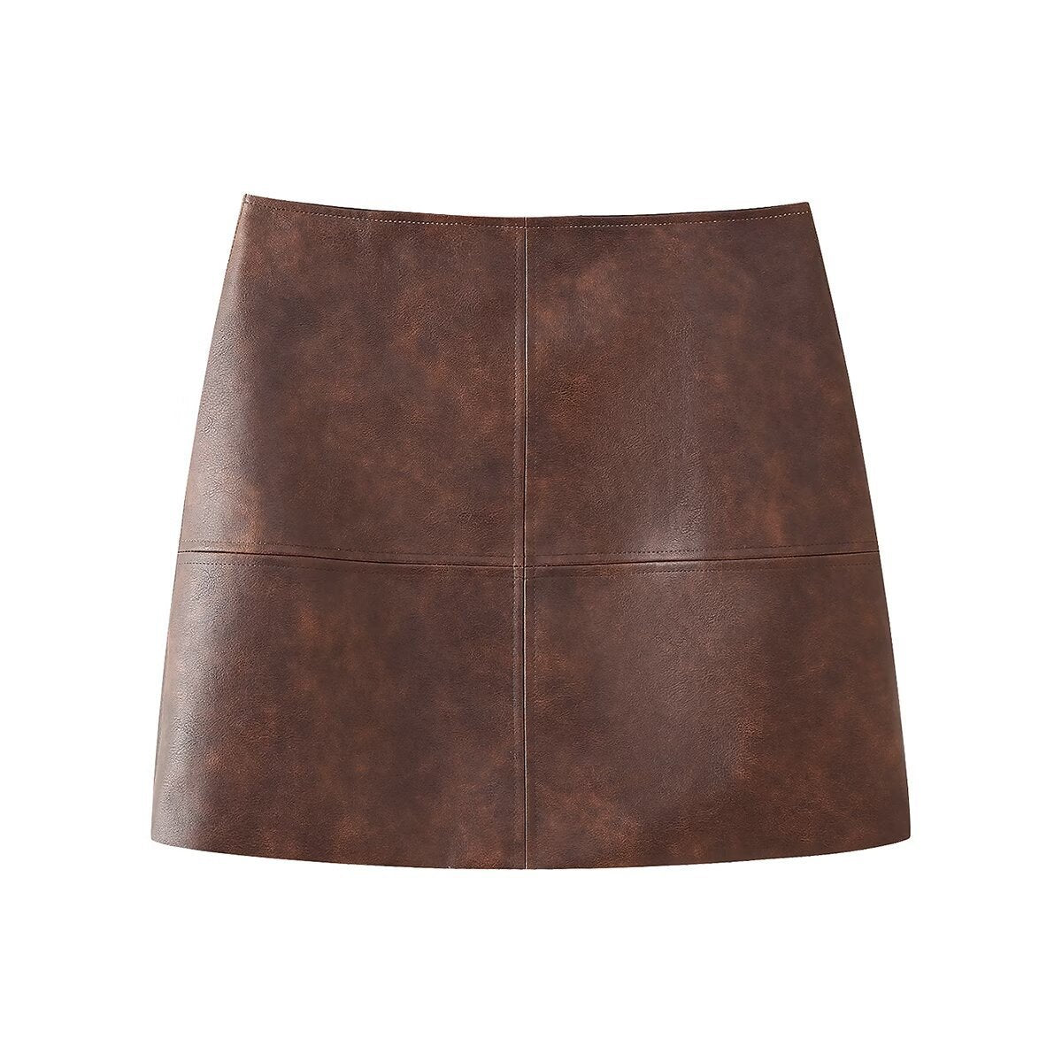 Women's Cropped Faux Leather Jacket with Stand-Up Collar