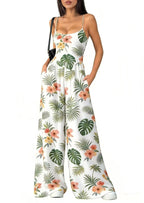 Women's Elegant Geometric Print Wide-Leg Jumpsuit