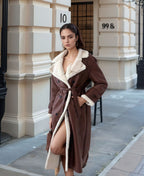 Women's Elegant Transitional Coat with Teddy Lining and Double-Breasted Placket