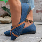Women's Ballet Flats with Elegant Cross-Strap