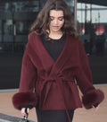Elegant Wrap Jacket with Faux Fur Sleeves
