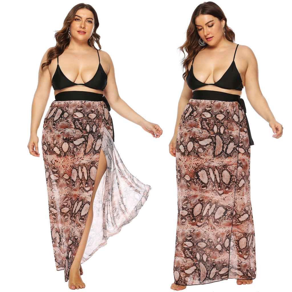 Women's Sheer Beach Kimono with Trendy Snake Print