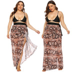 Women's Sheer Beach Kimono with Trendy Snake Print