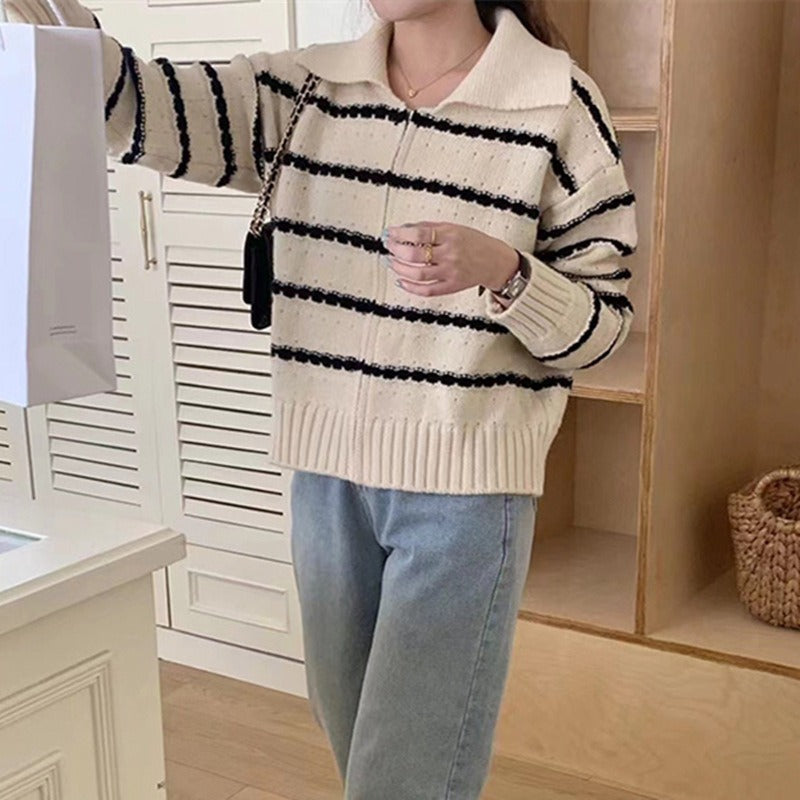 Women's Striped Knit Pullover