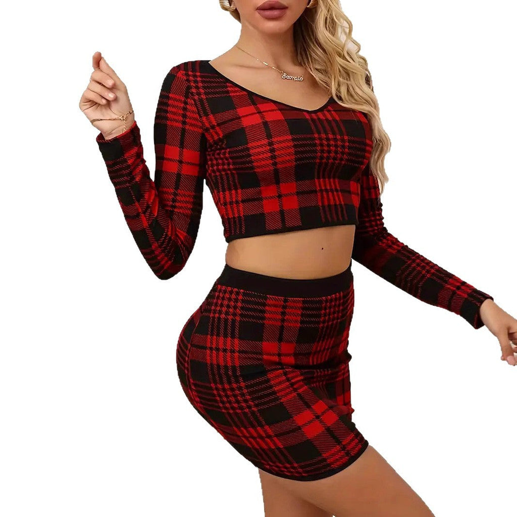 Women's Crop Top and Skirt Ensemble