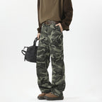 Women's Camouflage Cargo Pants with High Pockets