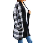 Women's Patterned Open-Front Long-Sleeve Cardigan