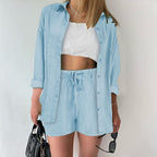 Women's Casual Two-Piece Linen Set