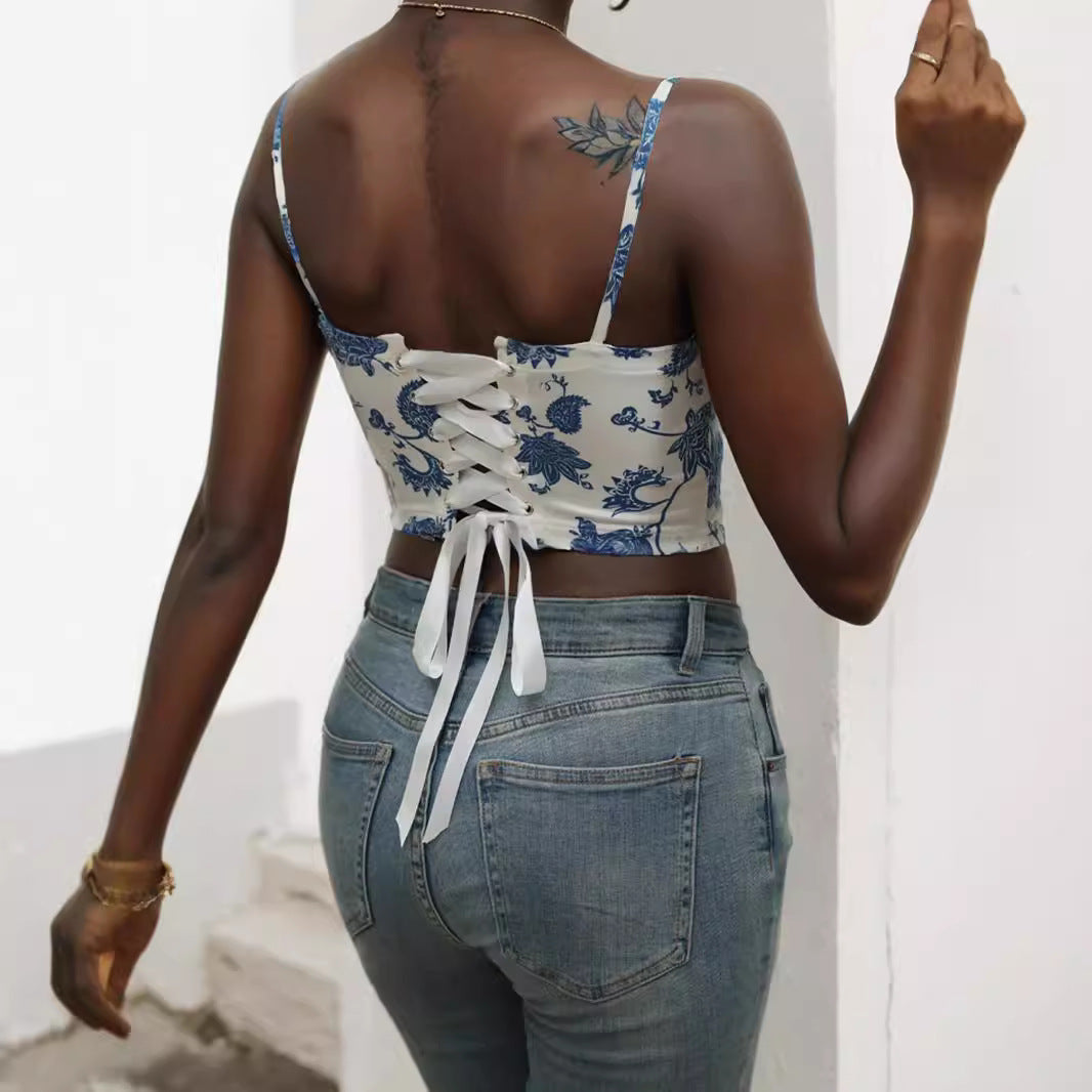 Women's Floral Pattern Cropped Top
