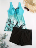 Women's Swimsuit with High Cut and Floral Print