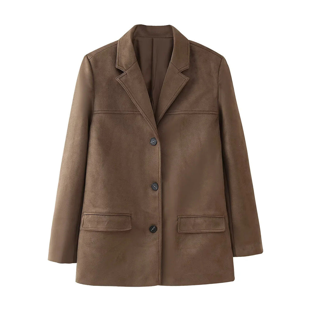Women's Elegant Quilted Blazer with Pockets