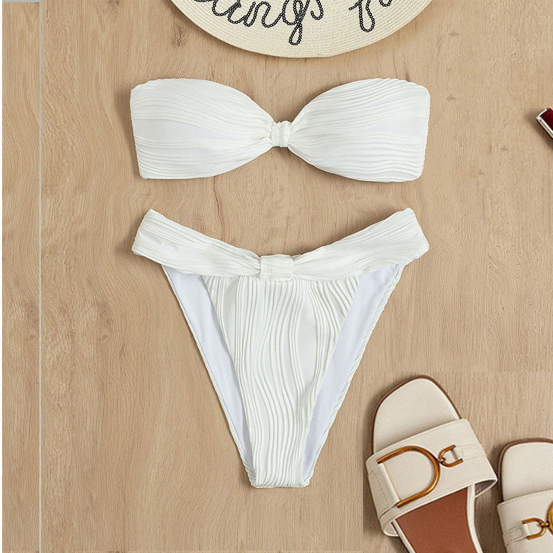 Women's Bandeau Bikini with Decorative Wrap Detail